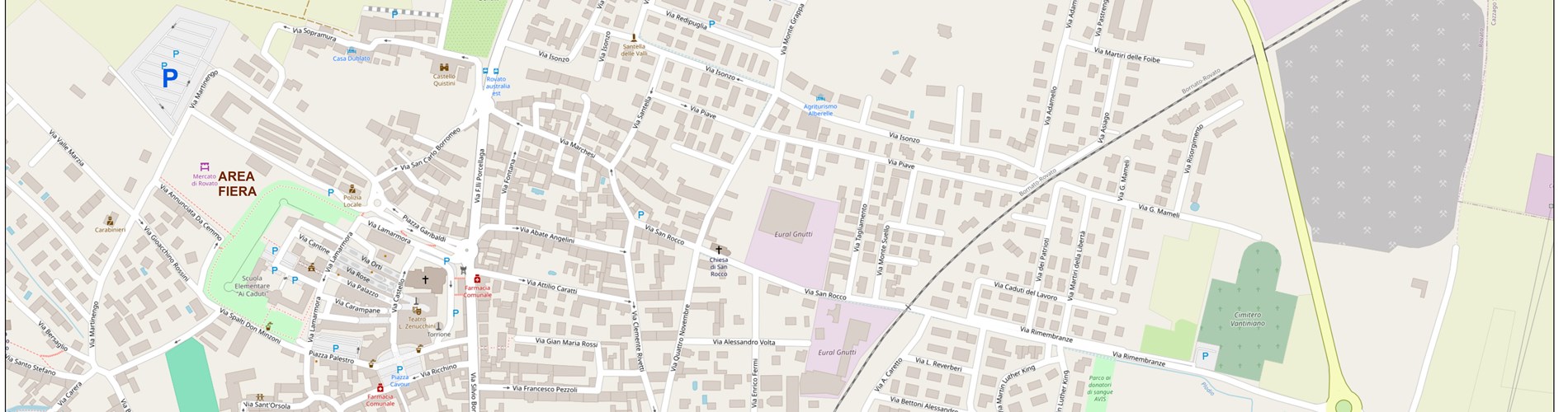 Mappa Rovato Comune di Rovato - Lombardia Carne 2026 - mappa parcheggi